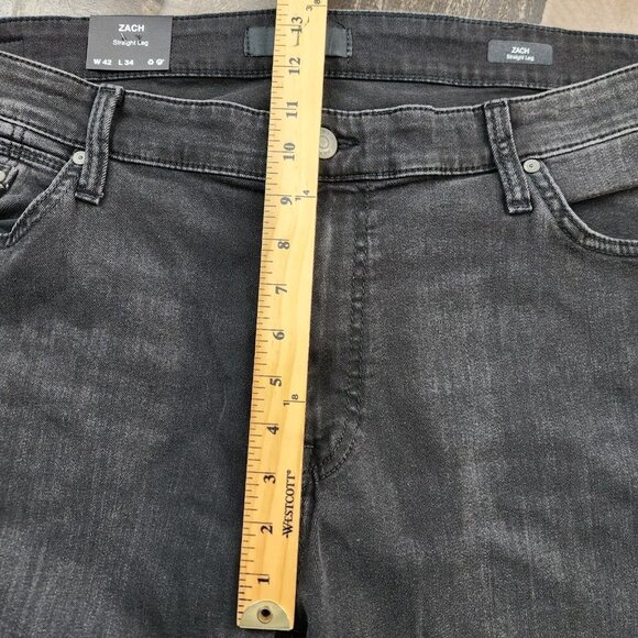 Mens Mavi Zach Straight Leg size 42x34 Mid Rise Black Denim Jeans - Picture 9 of 11
